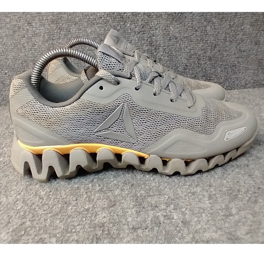 Reebok ZigTech‎ Grey Yellow Running Shoes CN0106 Mens 7.5 Athletic Sneakers
